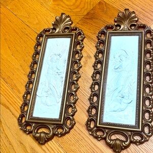 vintage Homco Hollywood Regency wall plaque Cherubs & Angels